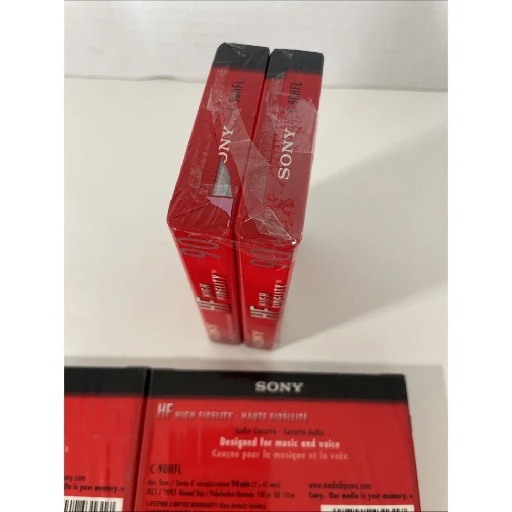6 Sony HF 90 High Fidelity Normal Bias Cassettes - 90 min